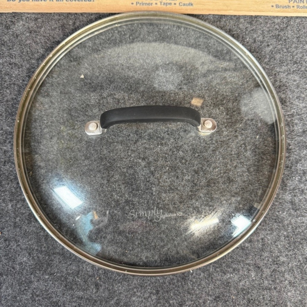 Simply Calphalon 10 Inch Replacement Tempered Glass Lid Silicone Handle Clear
